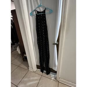 Lucky Brand Black White Tapered Leg Tank Jumpsuit Sz M